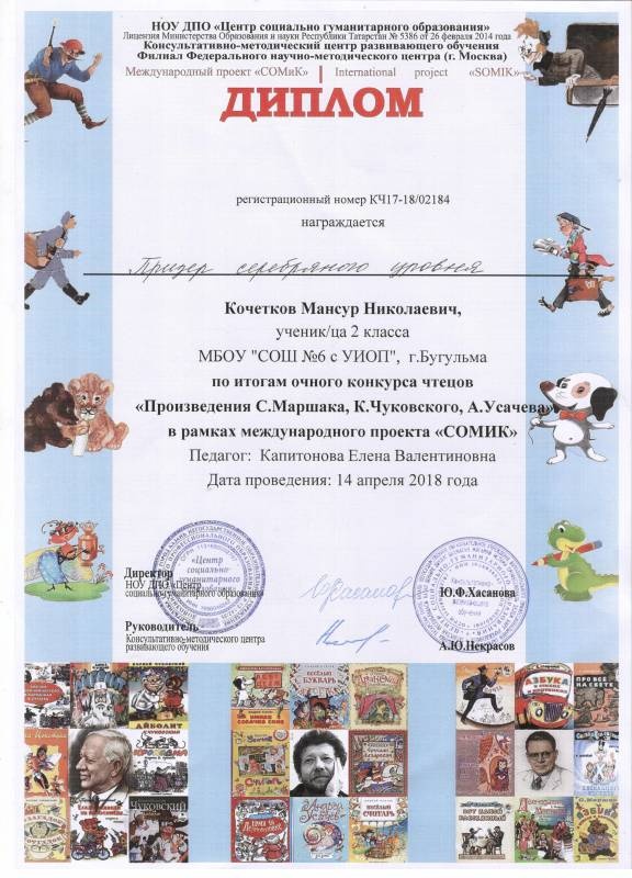 Конкурс чтецов "Произведения С. Маршака, К. Чуковского, А. Усачева146000
