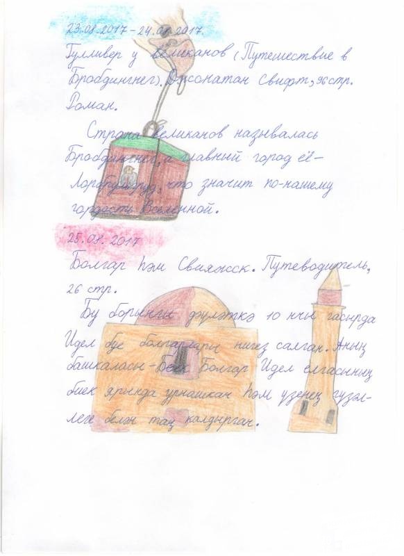 Самый интересный читательский дневник среди 2-х классов РТ75964