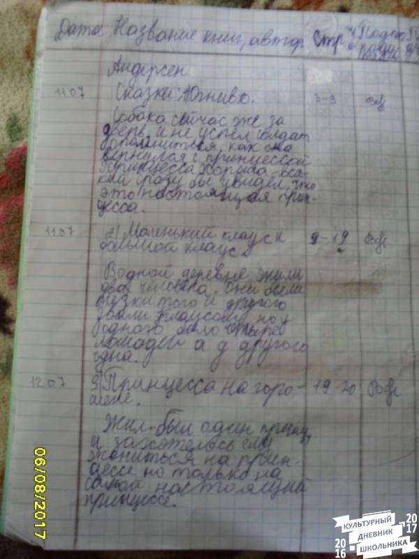 мой читательский дневник 274392