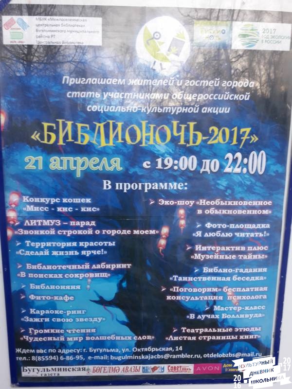 Библионочь-2017. Межпоселенческая центральная библиотека. Бугульма.64694