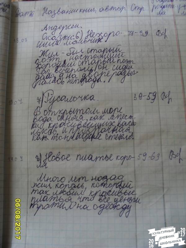 мой читательский дневник 274395