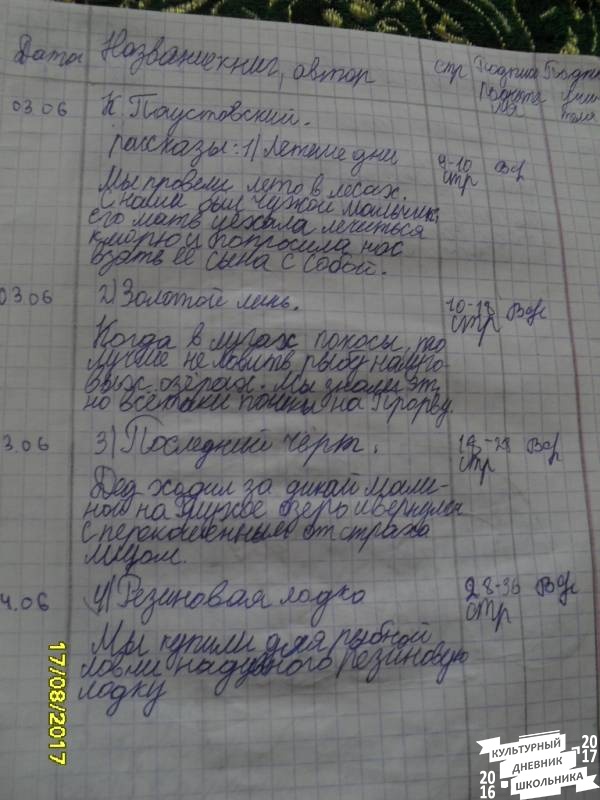 мой читательский дневник том174356