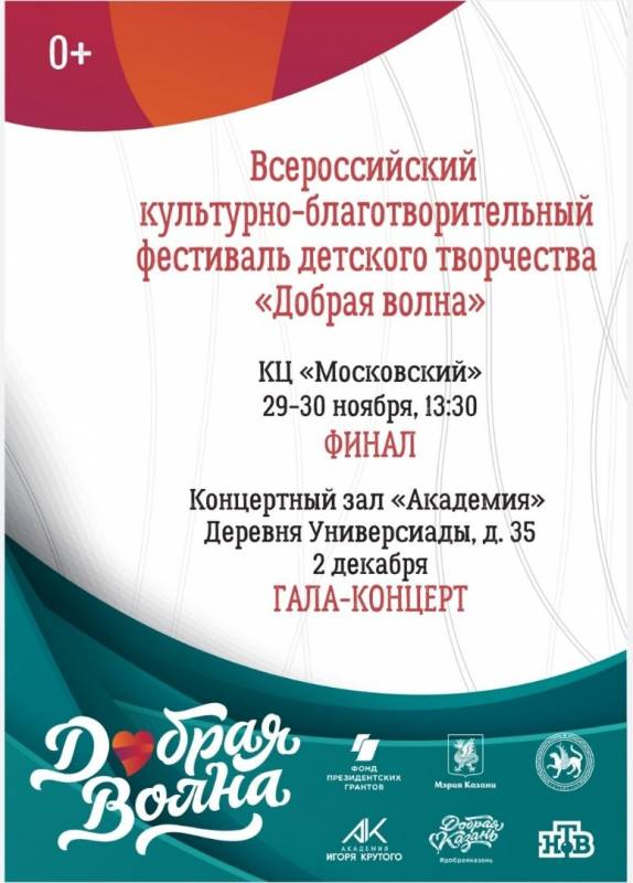 Гала-концерт III Всероссийского культурно-благотворительного фестиваля детского творчества «Добрая волна»