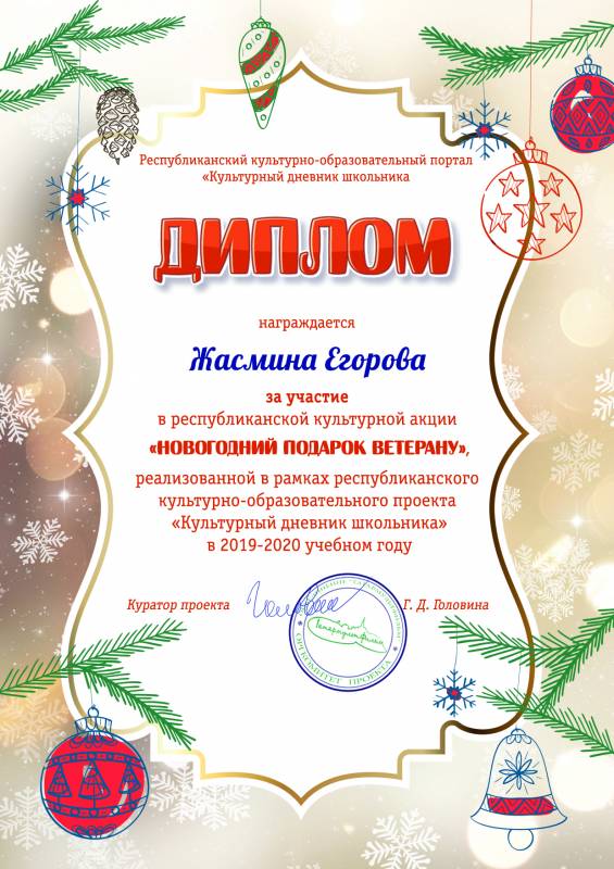 Завершение культурной акции «Новогодний подарок ветерану»